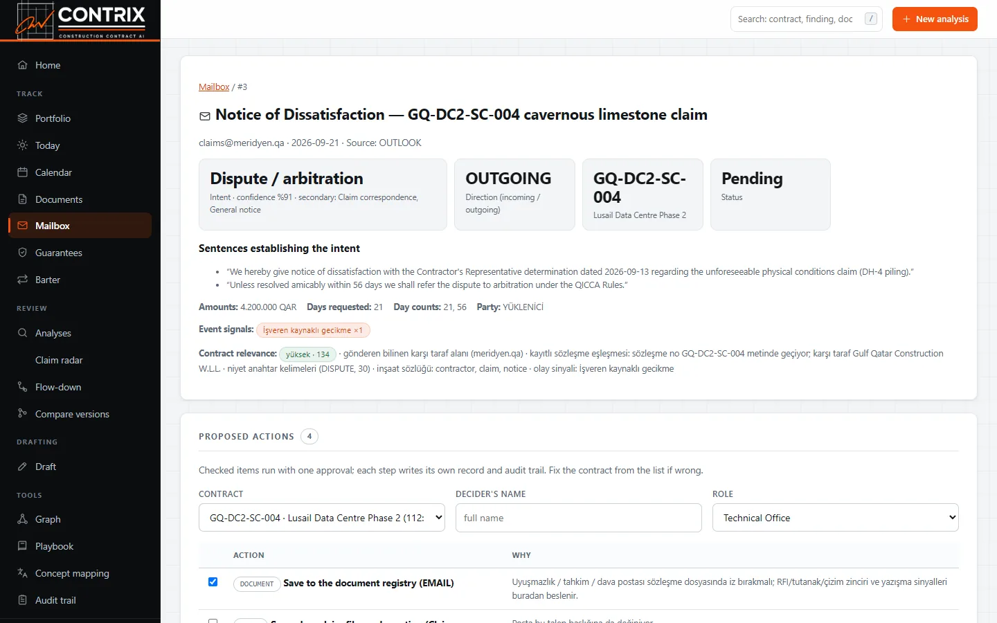 Notice of dissatisfaction recognised