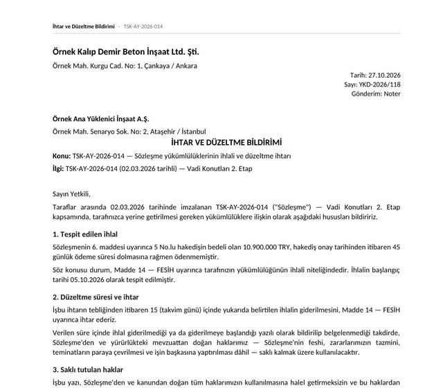 Word · Notice of default