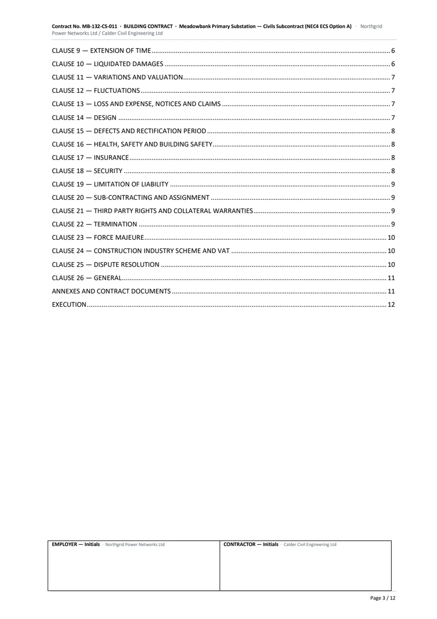 Contract contents